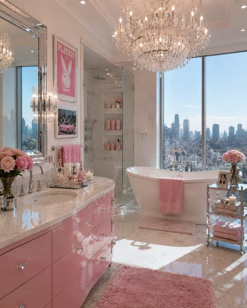 Y2K Bathroom ideas 21 Chandelier Y2K bathroom ideas