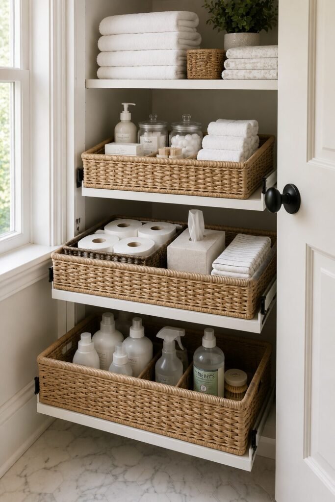 linen closet organization ideas 15 linen closet organization ideas pull-out baskets