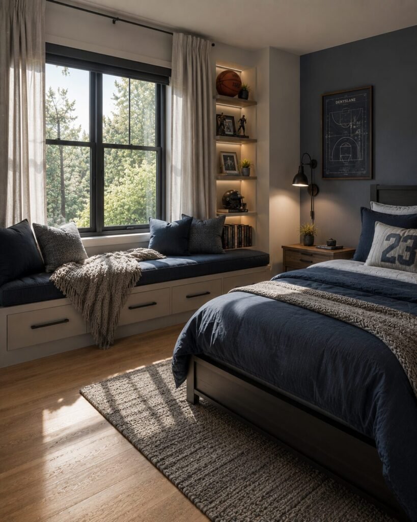 Preteen boys bedroom ideas 17 Window seat preteen boys bedroom ideas