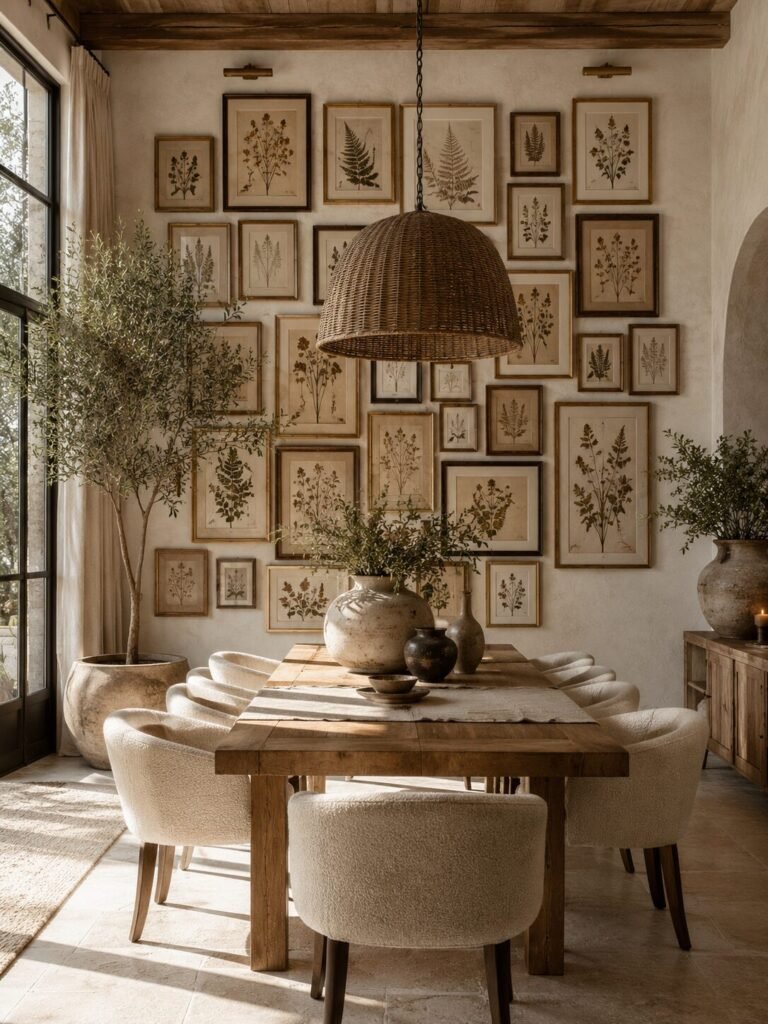 Thrifted gallery wall ideas 3 Botanical thrifted gallery wall ideas