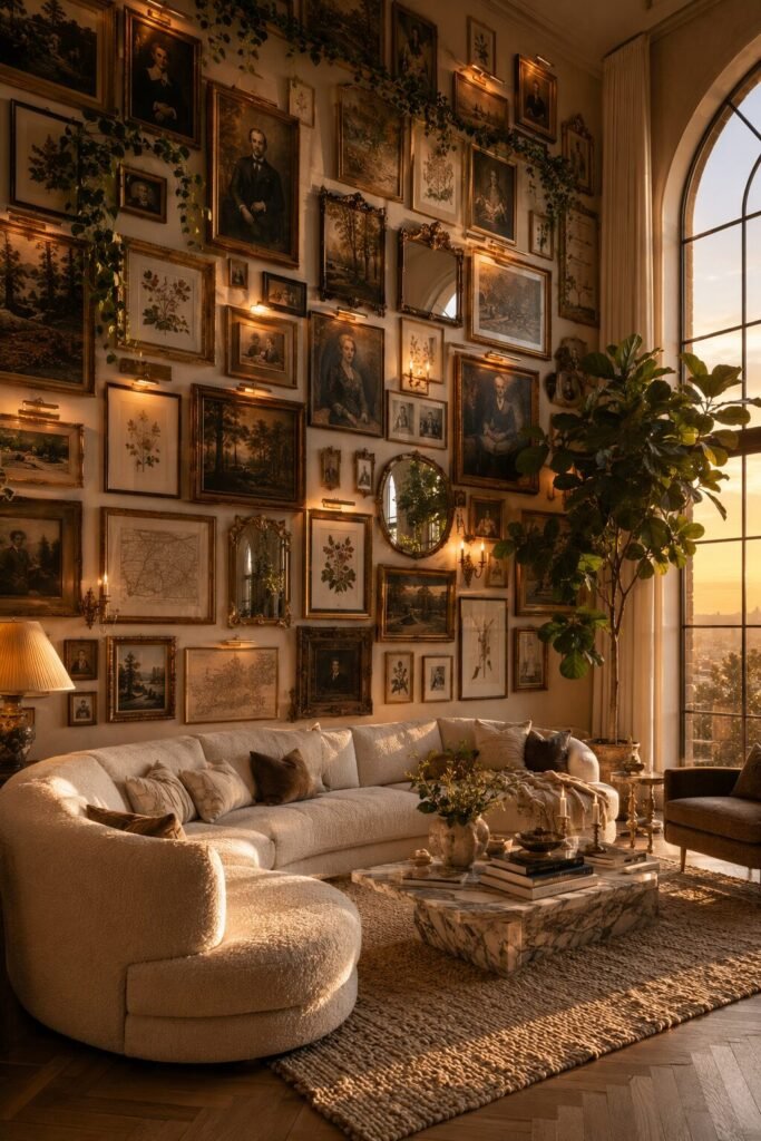 Thrifted gallery wall ideas 16 Luxury thrifted gallery wall ideas lighting
