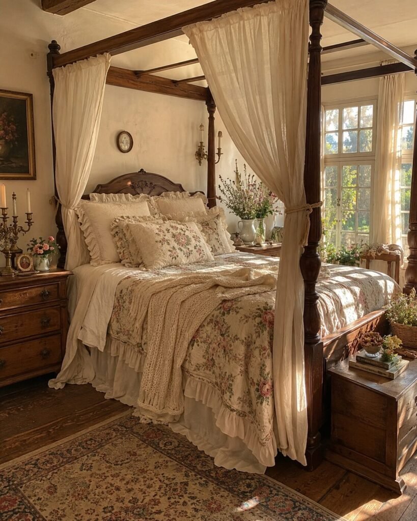 Cottagecore bedroom ideas 2 Cottagecore bedroom ideas canopy bed