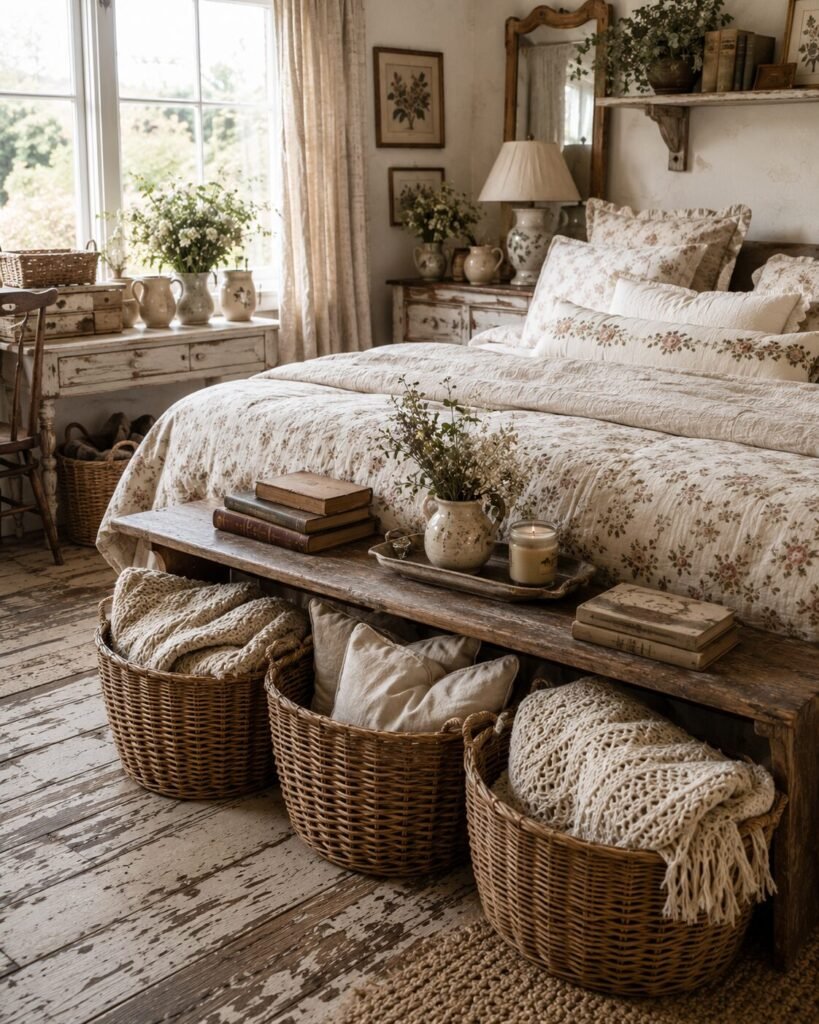 Cottagecore bedroom ideas 8 Cottagecore bedroom ideas wicker baskets