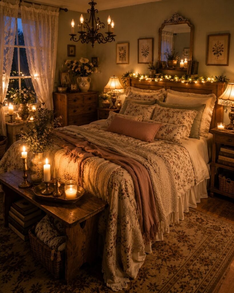Cottagecore bedroom ideas 9 Warm cottagecore bedroom ideas lighting