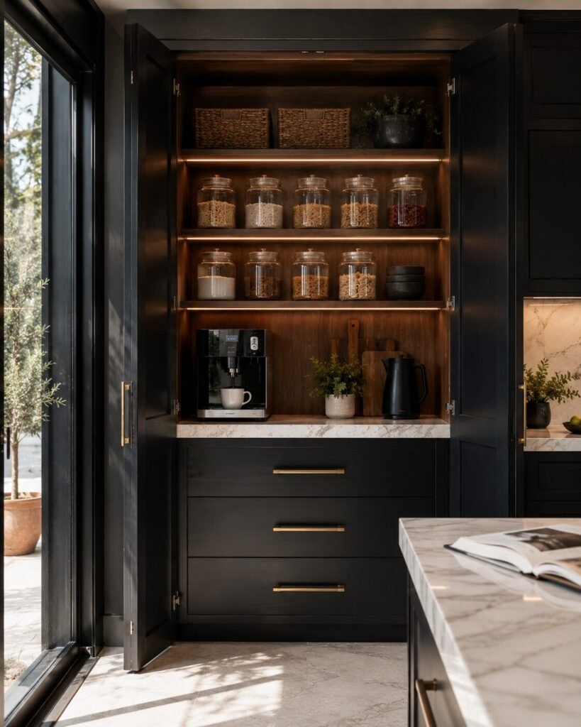 Pantry unit design ideas 9 Black pantry unit design ideas