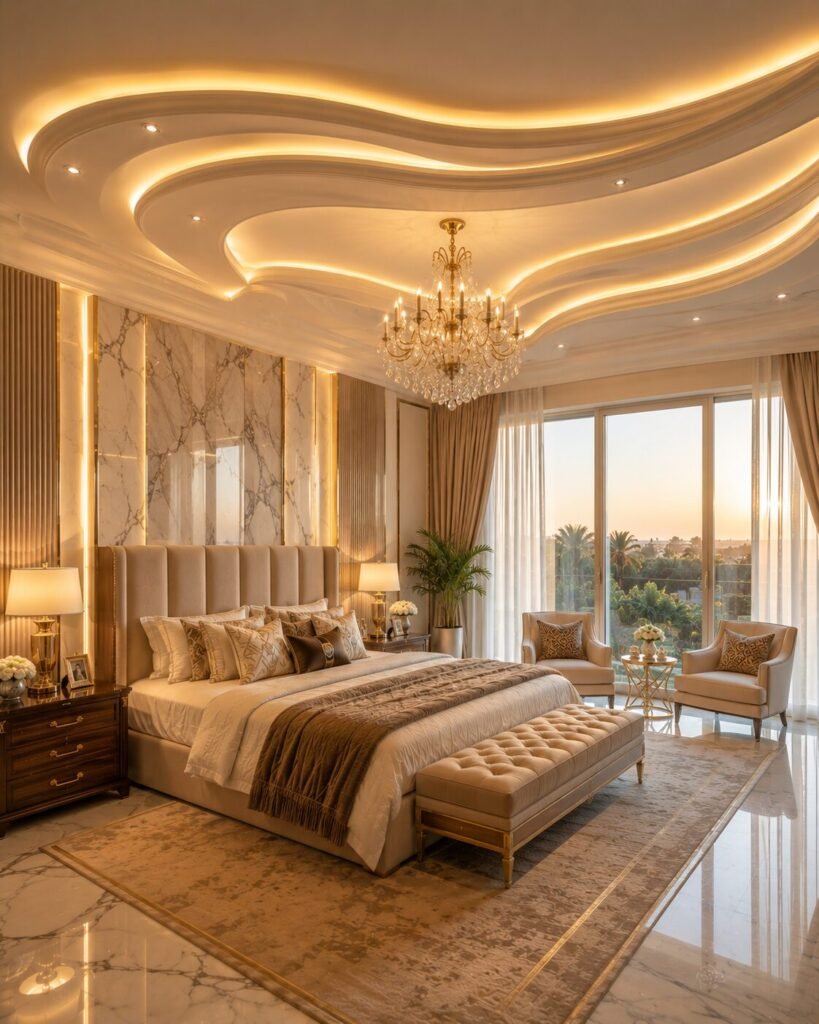 Bedroom pop design ideas 7 Curved bedroom pop design ideas ceiling