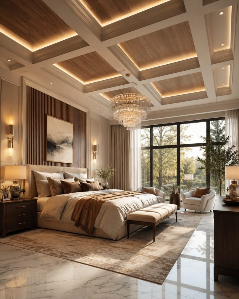 Bedroom pop design ideas 3 Coffered bedroom pop design ideas ceiling