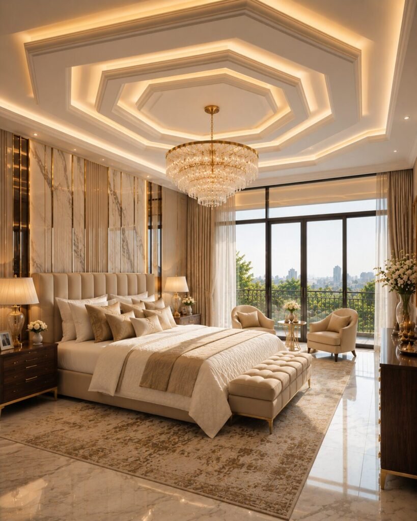 Bedroom pop design ideas 17 Hexagon bedroom pop design ideas ceiling