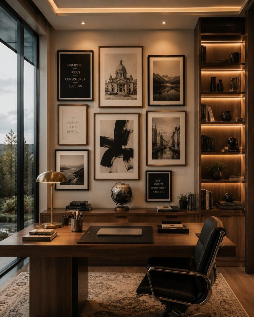 Picture frame wall ideas 8 Home office picture frame wall ideas
