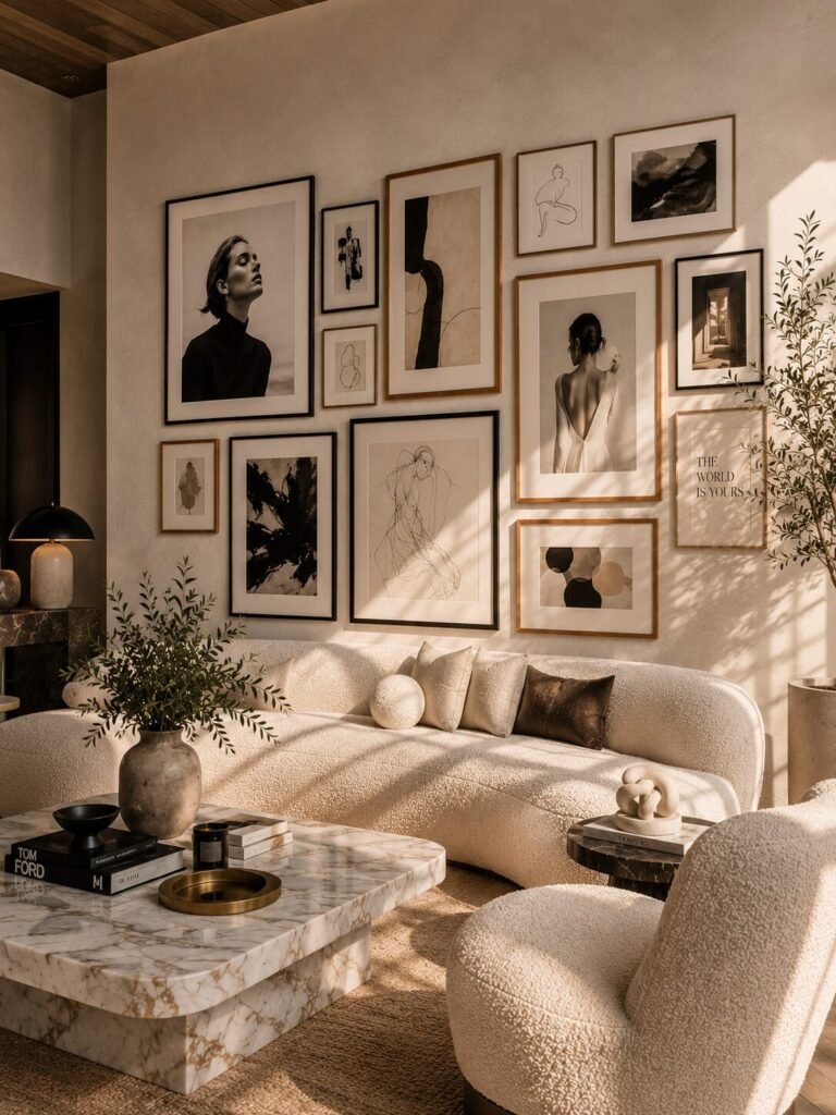 Picture frame wall ideas 13 Mixed picture frame wall ideas