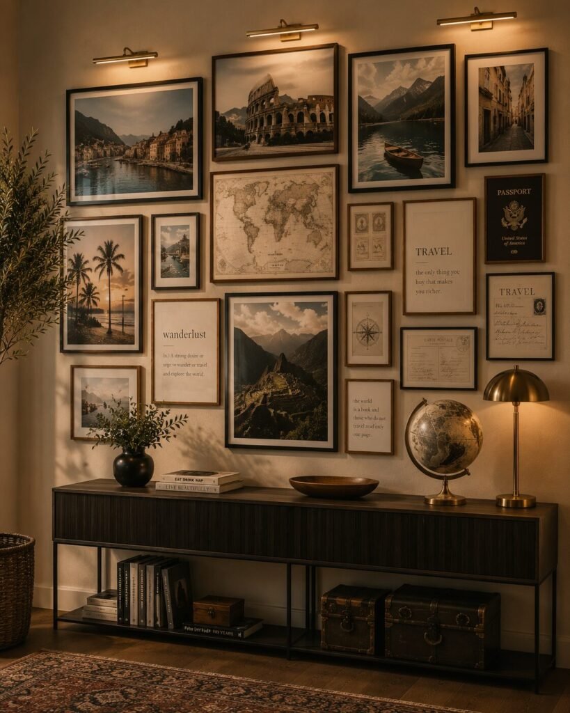 Picture frame wall ideas 15 Travel picture frame wall ideas
