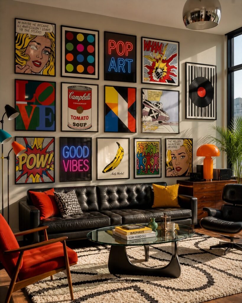 Funky gallery wall ideas 3 Retro funky gallery wall ideas display
