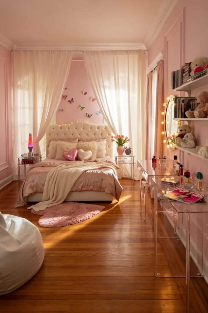 2000s teen bedroom design 2 Bubblegum pink 2000s teen bedroom design