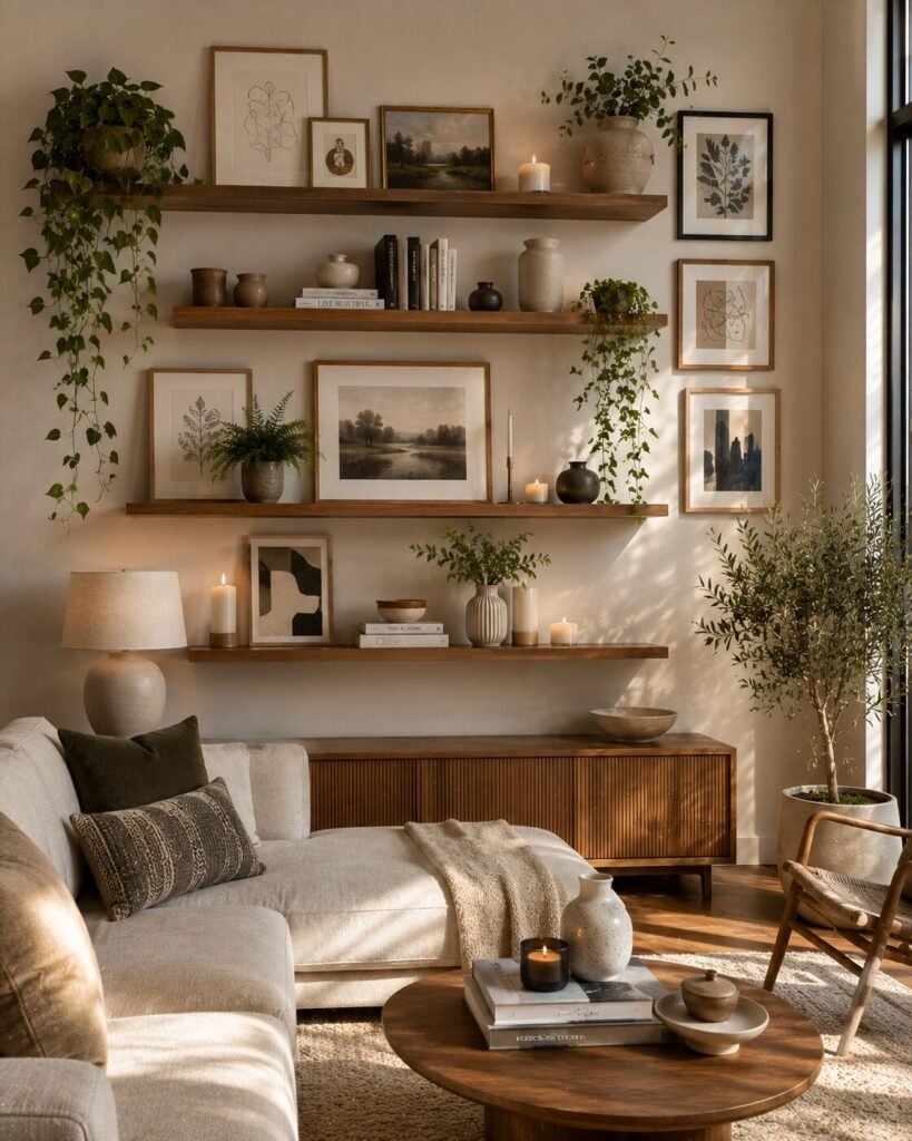 Funky gallery wall ideas 5 Floating shelf funky gallery wall ideas