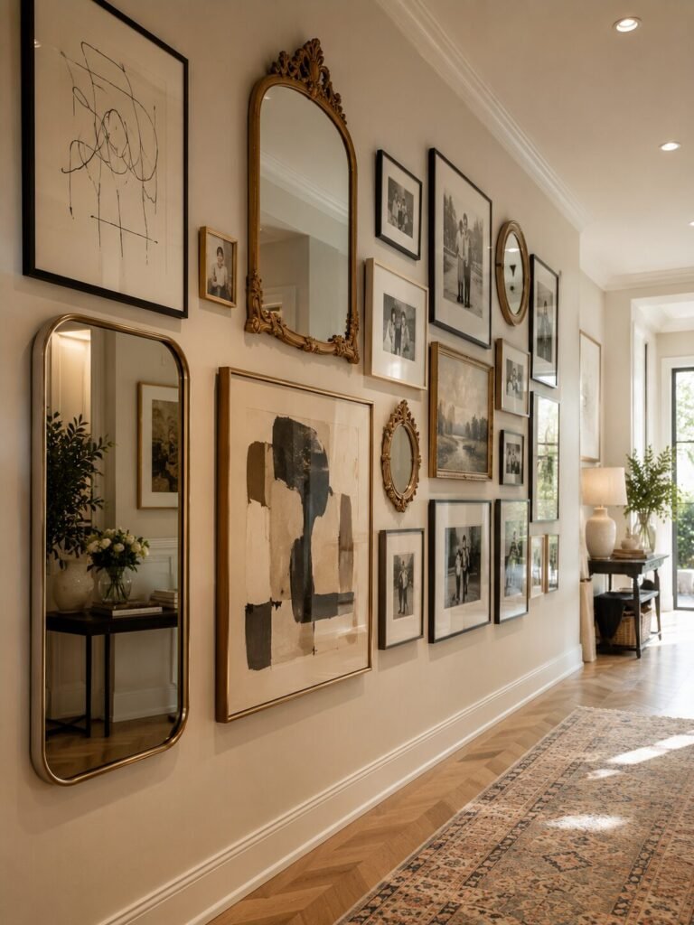 Funky gallery wall ideas 9 Mirror funky gallery wall ideas design