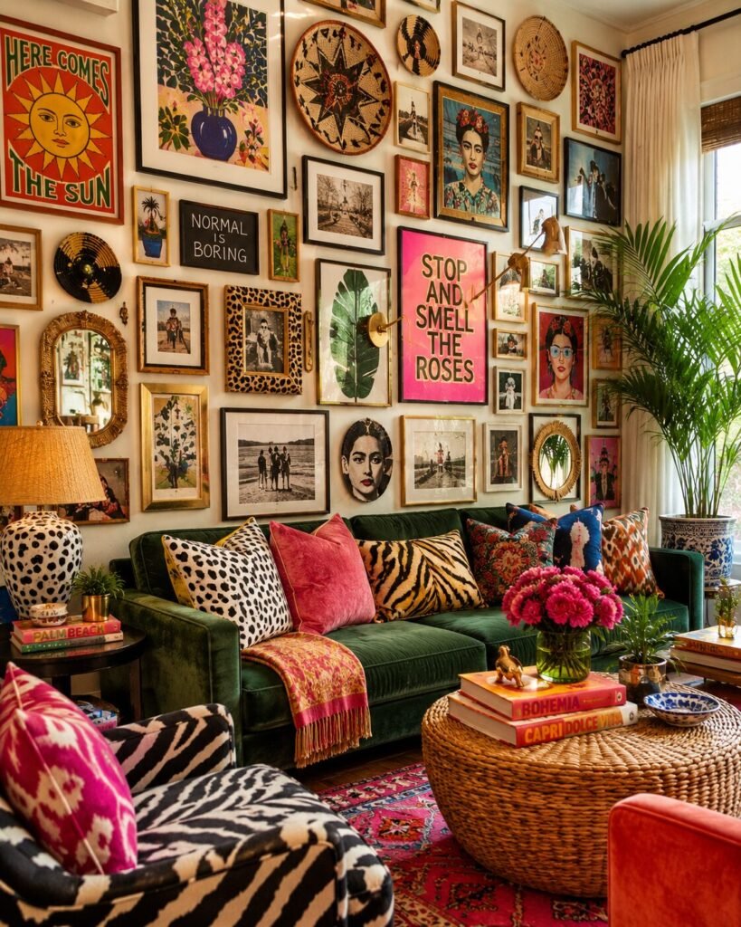 Funky gallery wall ideas 10 Maximalist funky gallery wall ideas