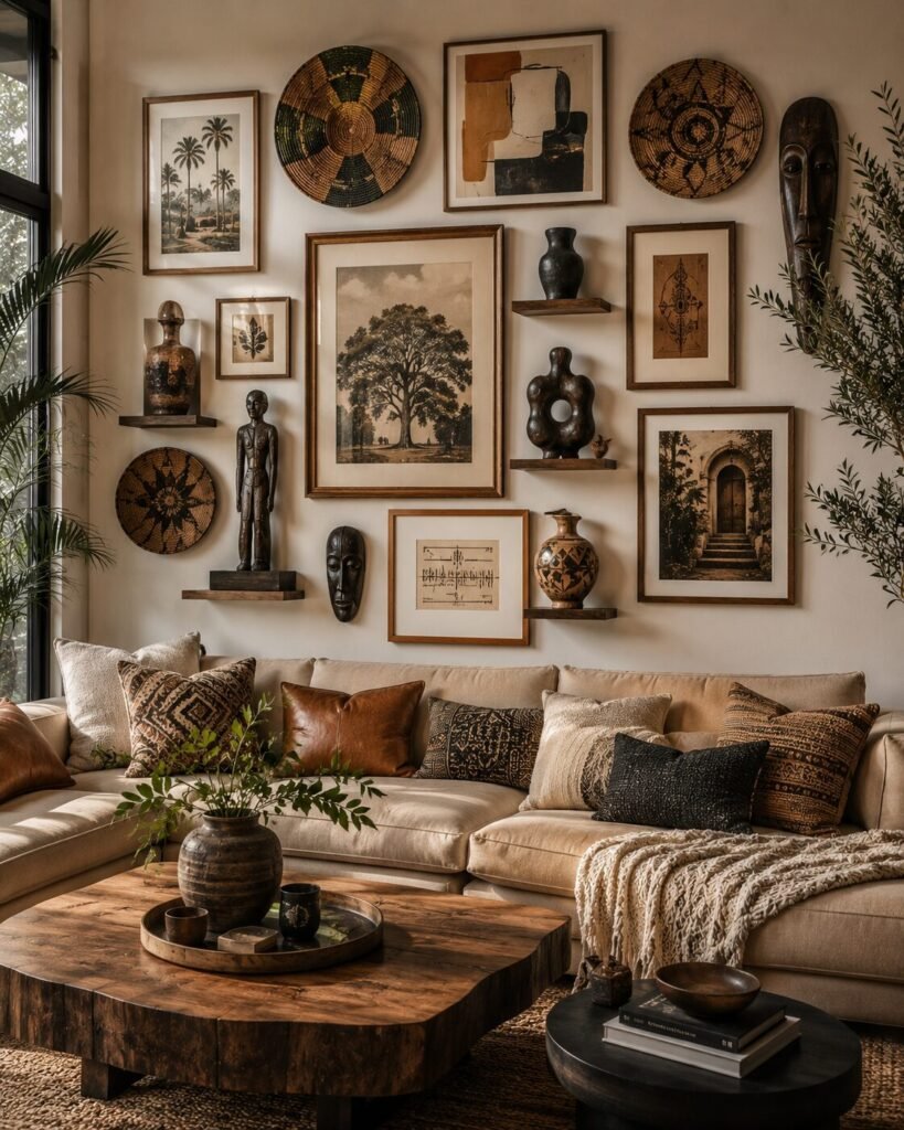 Funky gallery wall ideas 13 Textured funky gallery wall ideas