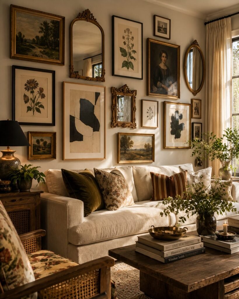Funky gallery wall ideas 4 Vintage funky gallery wall ideas mix