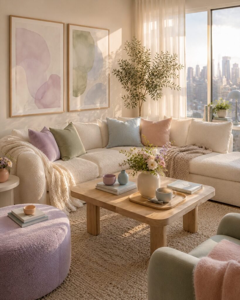 Small apartment decorating ideas 2 Pastel small apartment decorating ideas living room
