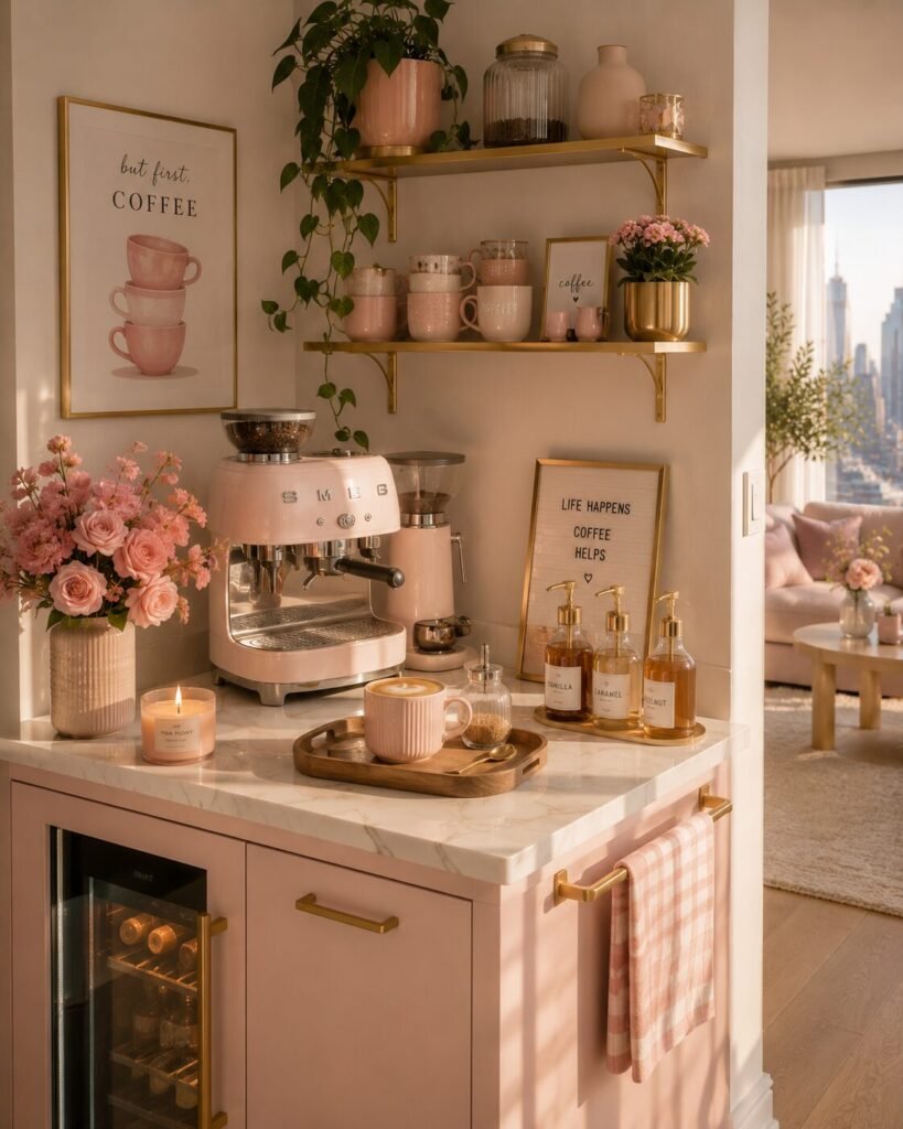 Small apartment decorating ideas 3 Pink coffee small apartment decorating ideas