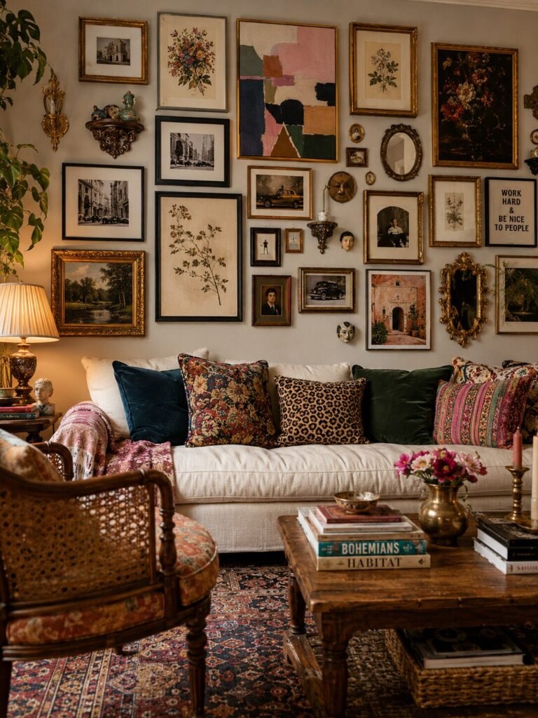 Eclectic living room ideas 3 Eclectic living room ideas with gallery wall