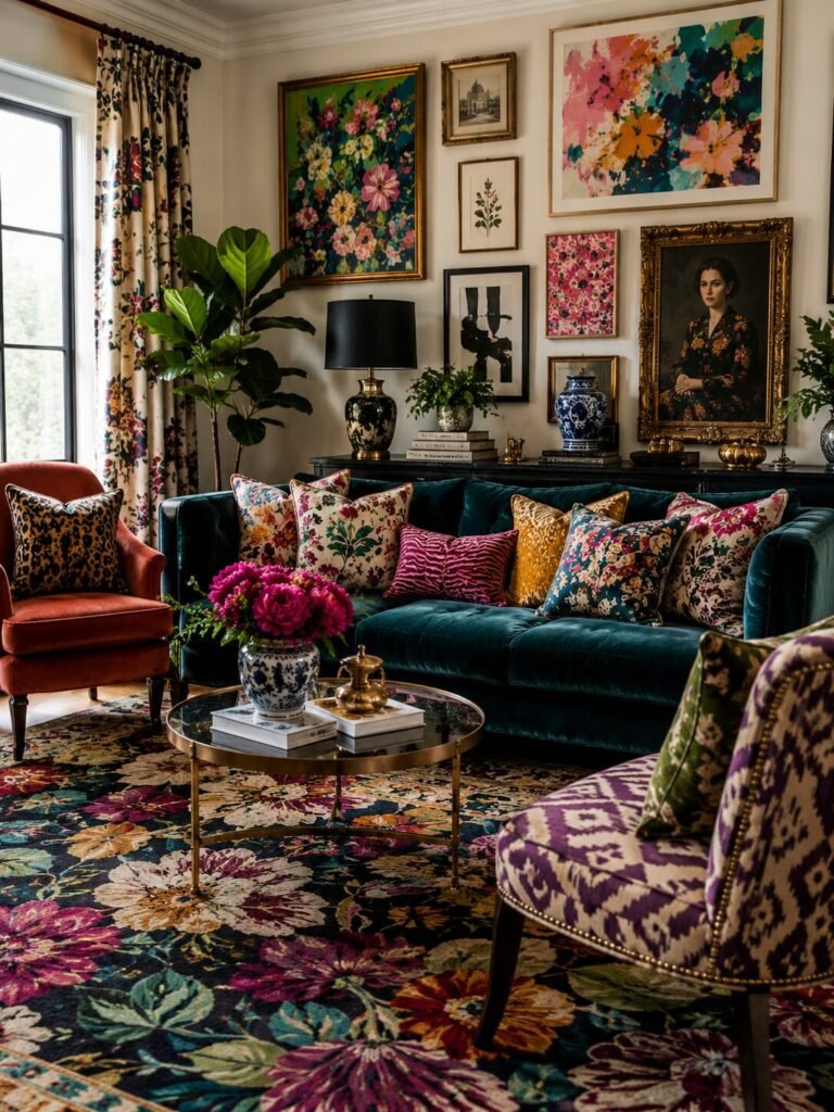 Eclectic living room ideas 4 Eclectic living room ideas with layered patterns
