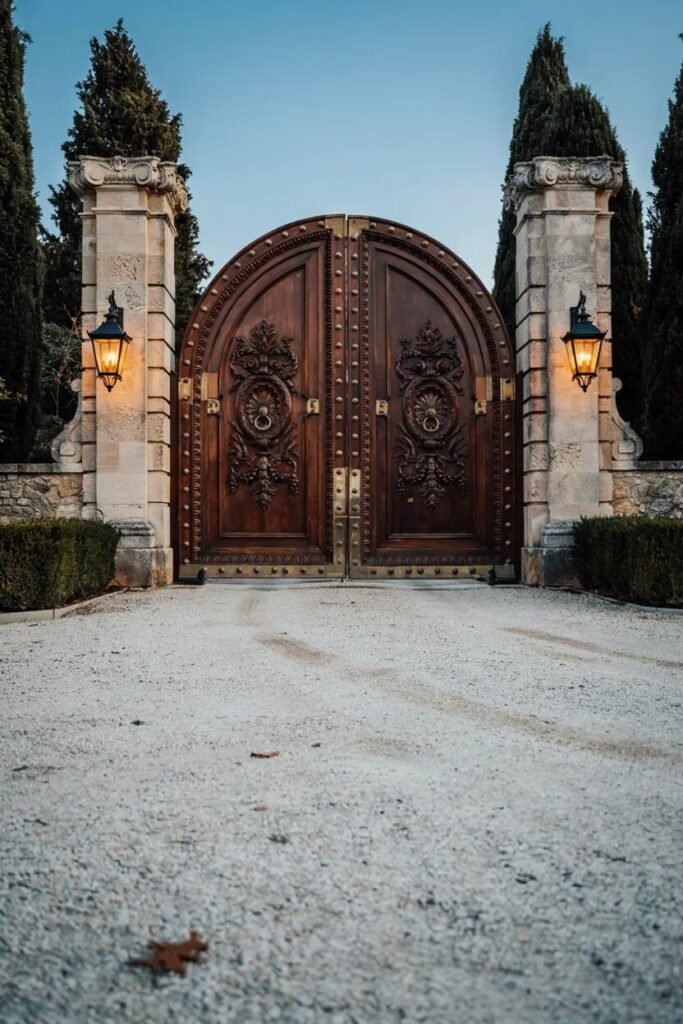 Wooden main gate design 4 Royal wooden main gate design entrance