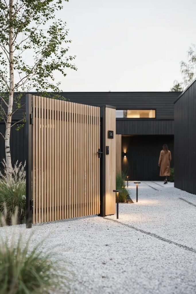 Wooden main gate design 11 Scandinavian wooden main gate design
