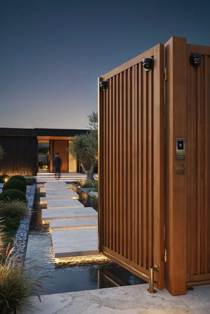 Wooden main gate design 17 Smart wooden main gate design