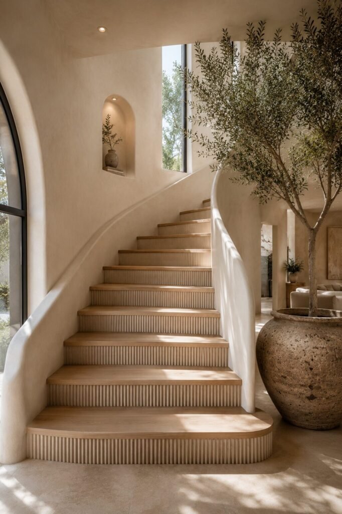Curved stair riser ideas design