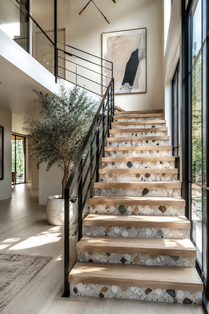 Terrazzo stair riser ideas luxury
