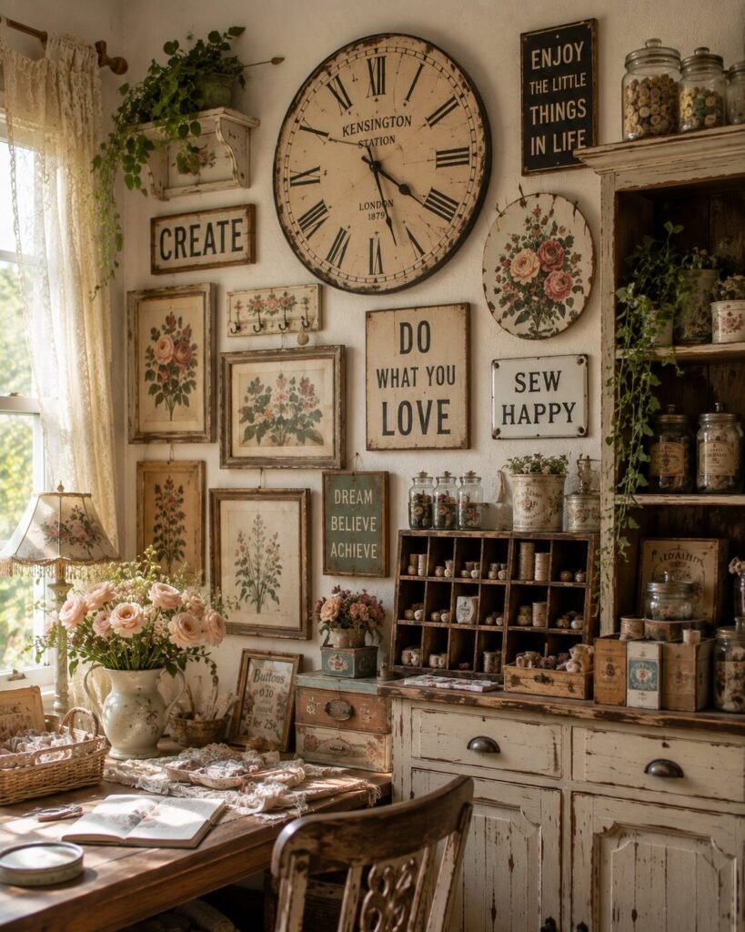 Vintage craft room ideas vintage wall décor