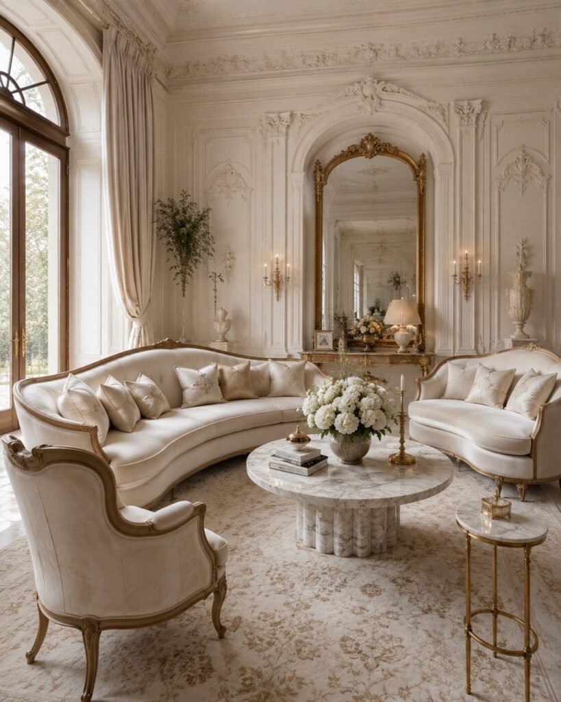 Neoclassical interior ideas 7 Curved neoclassical interior ideas furniture