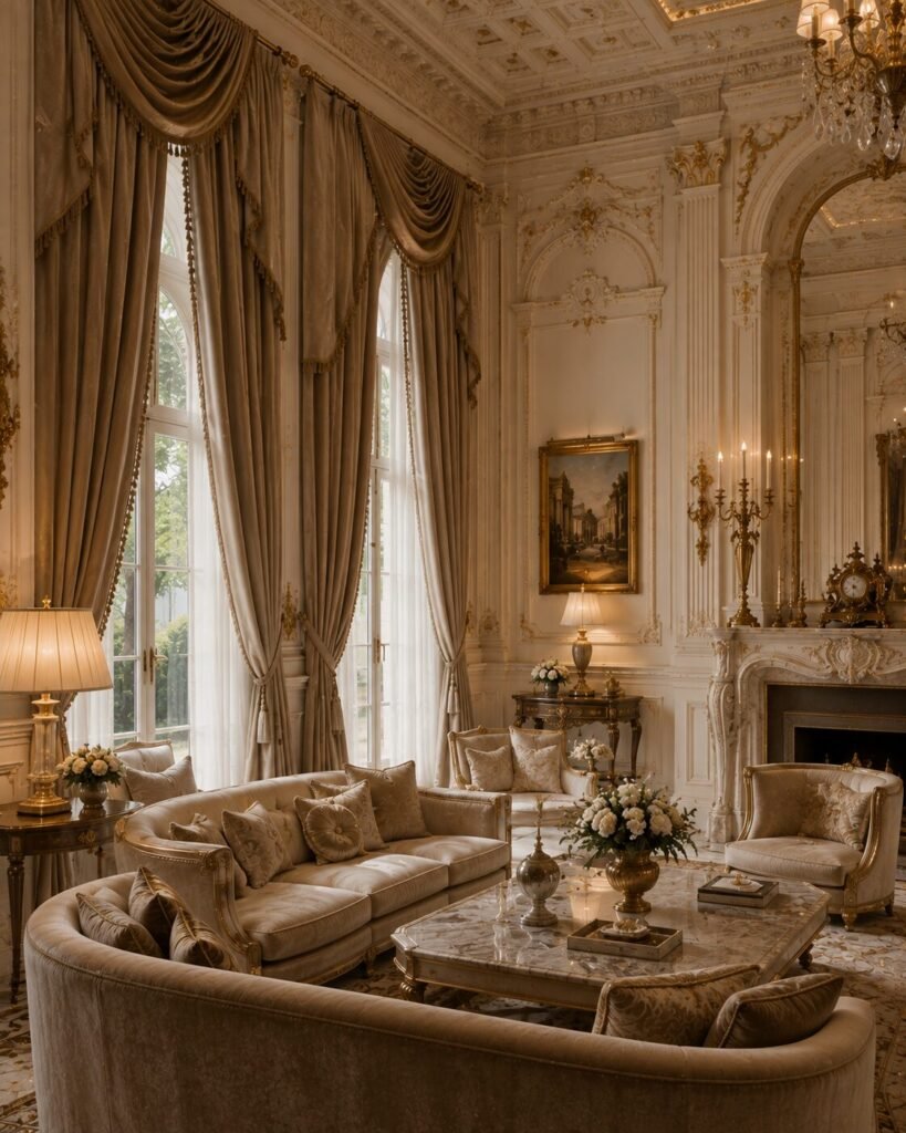 Neoclassical interior ideas 15 Silk curtains neoclassical interior ideas decor