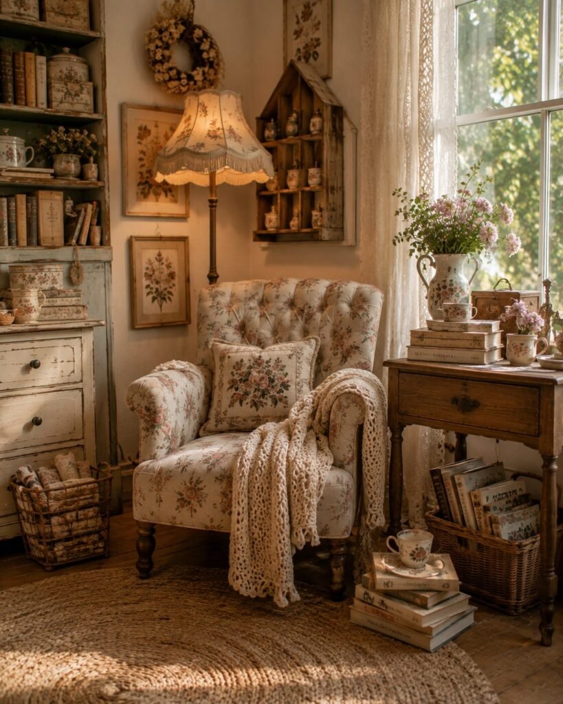 Vintage craft room ideas reading corner