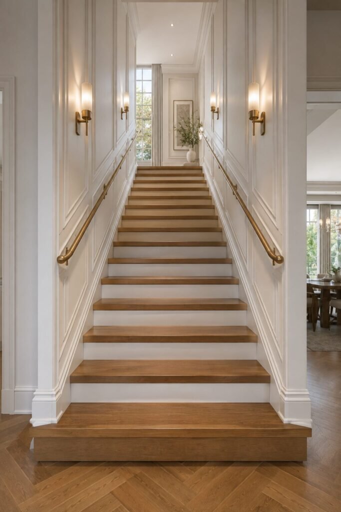 Wall molding 18 stairs between two wall ideas