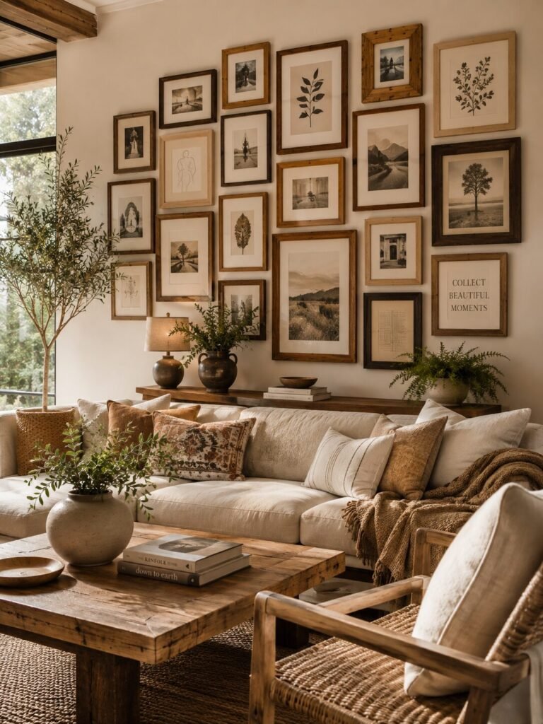 Small wood gallery wall ideas 3 Mixed small wood gallery wall ideas