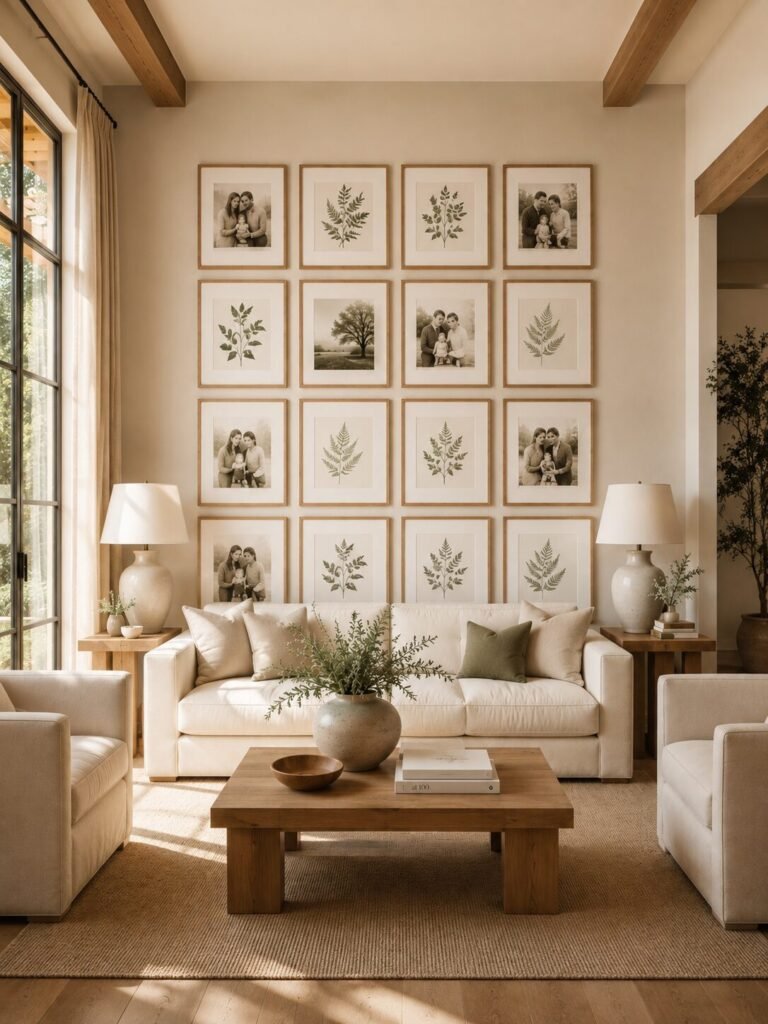 Small wood gallery wall ideas 2 Symmetrical small wood gallery wall ideas