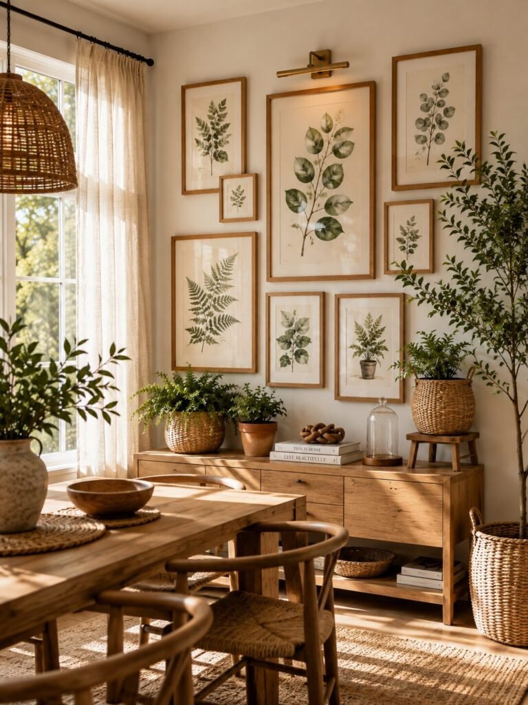 Small wood gallery wall ideas 8 Botanical small wood gallery wall ideas