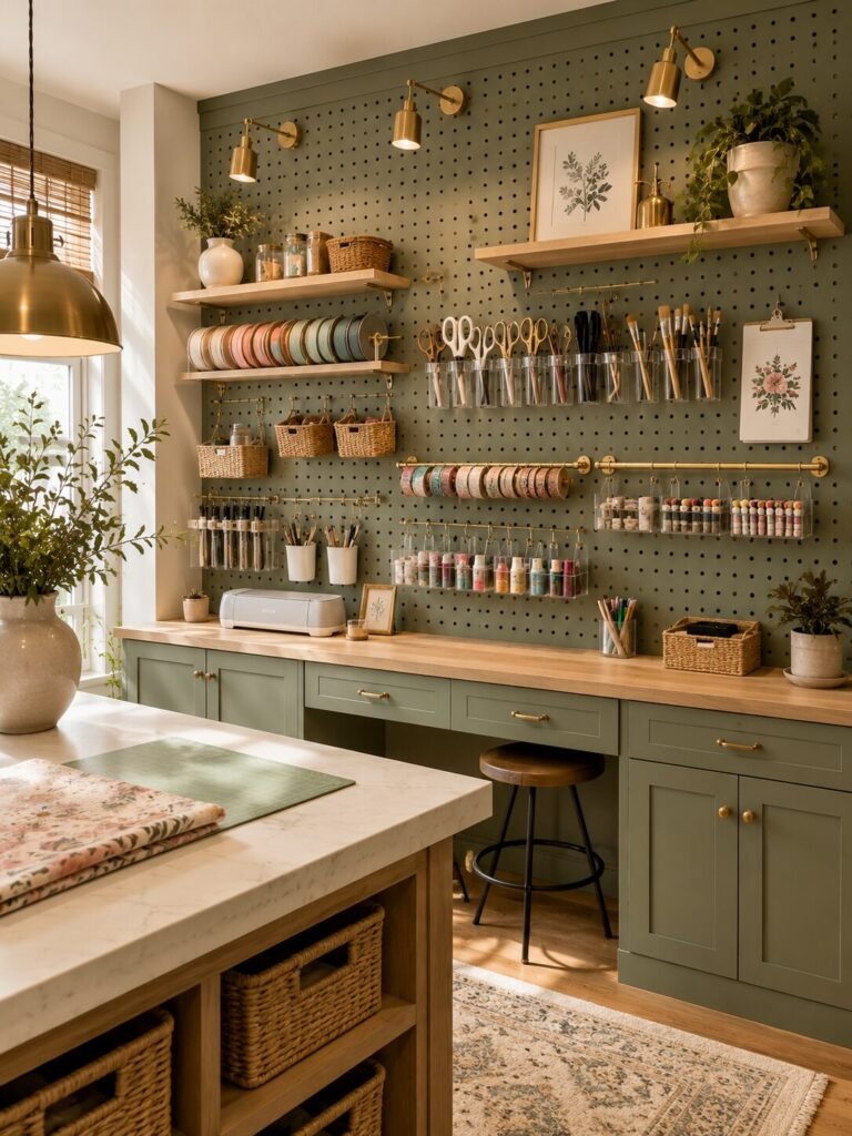 Pegboard dream craft room ideas