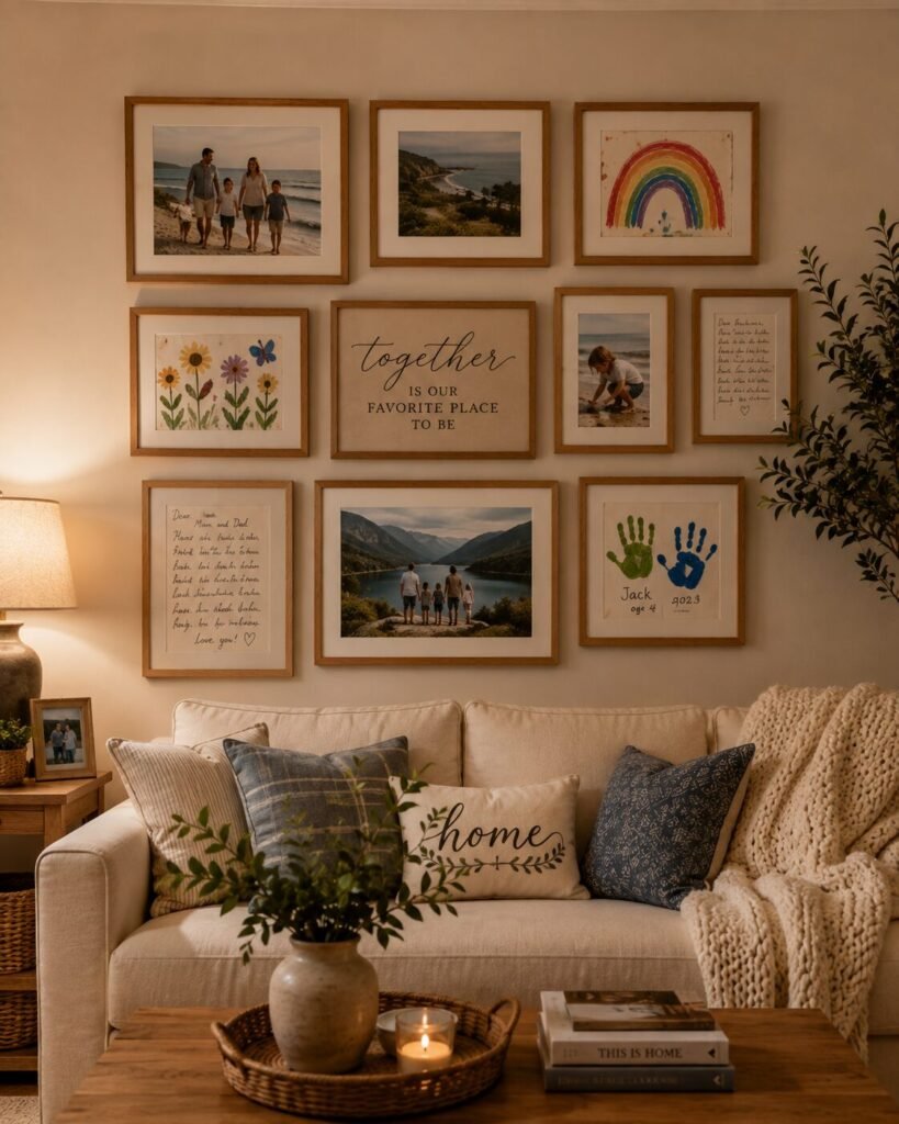 Small wood gallery wall ideas 11 Family small wood gallery wall ideas