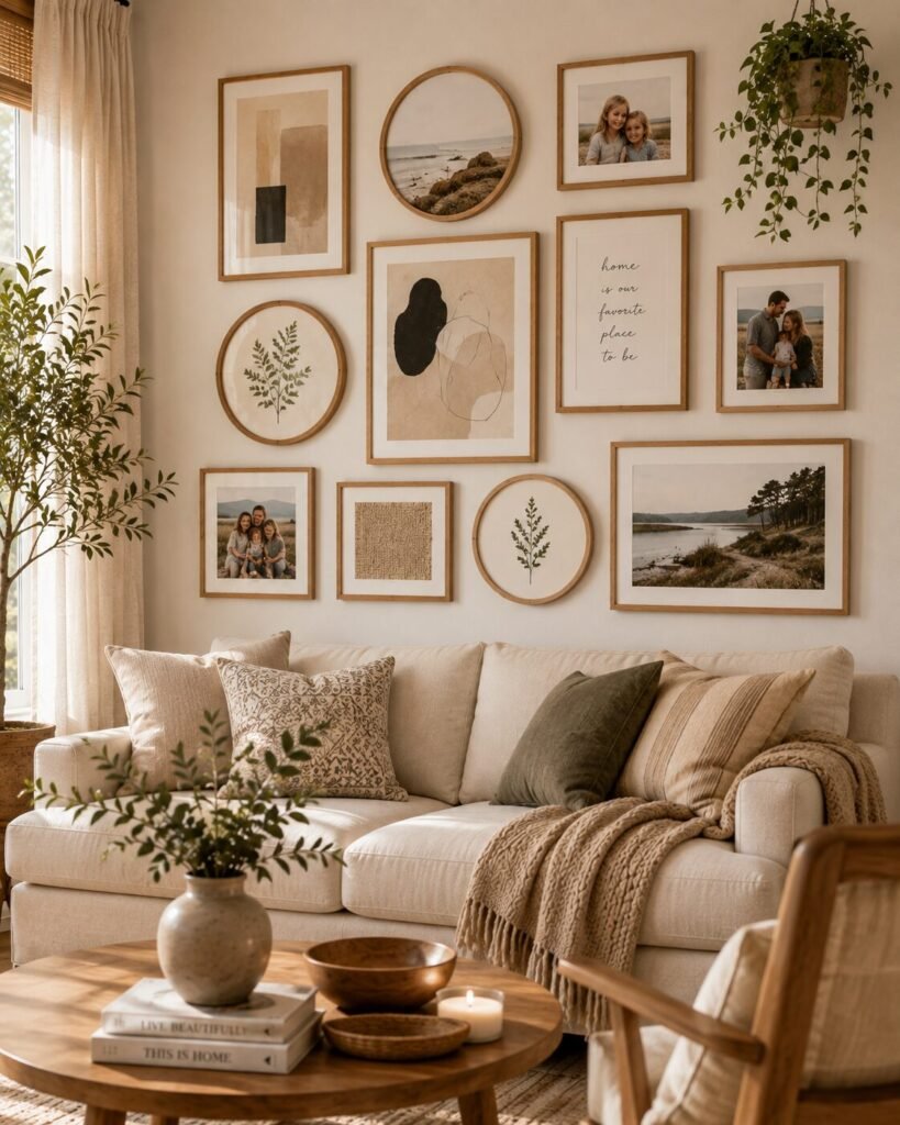 Small wood gallery wall ideas 12 Layered small wood gallery wall ideas