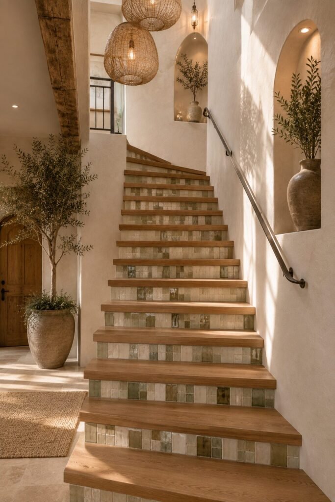 Zellige stair riser ideas inspiration