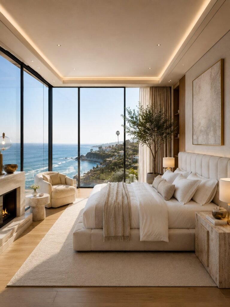 Luxury blue bedroom ideas penthouse