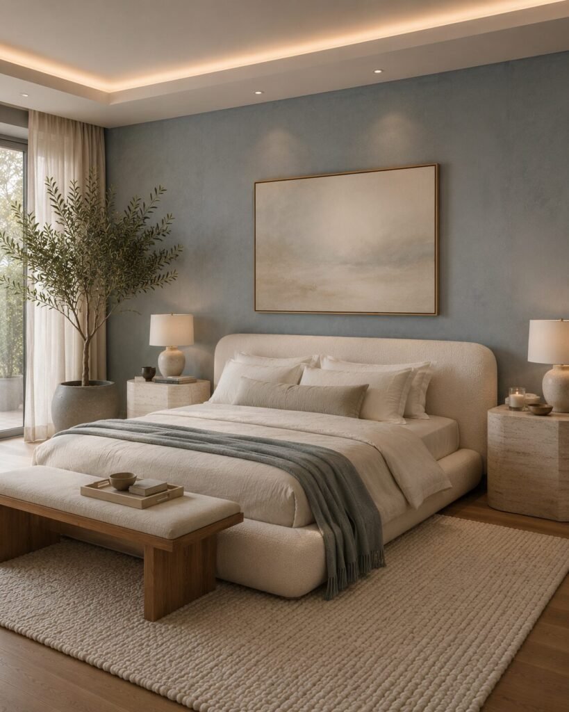 Luxury blue bedroom ideas spa retreat