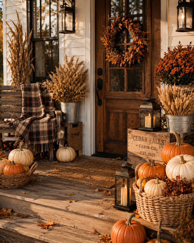Fall porch decorating ideas farmhouse display