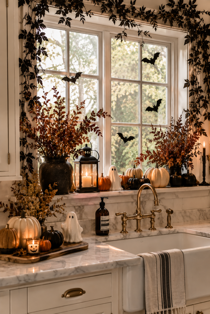 Halloween kitchen decor ideas for window displays