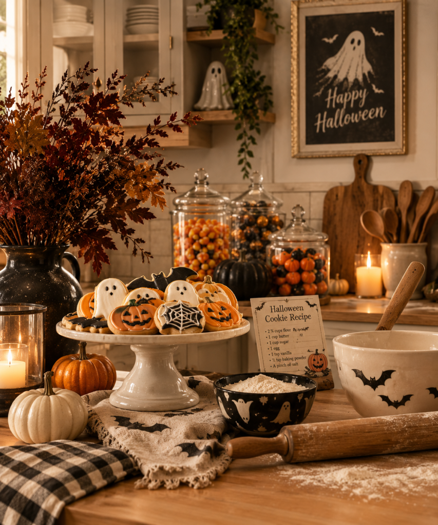 Halloween kitchen decor ideas for baking stations