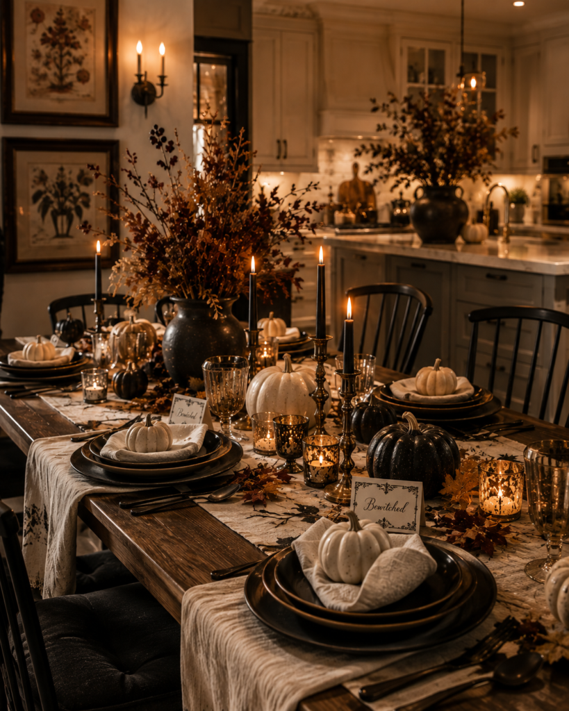 Halloween kitchen decor ideas for elegant tables