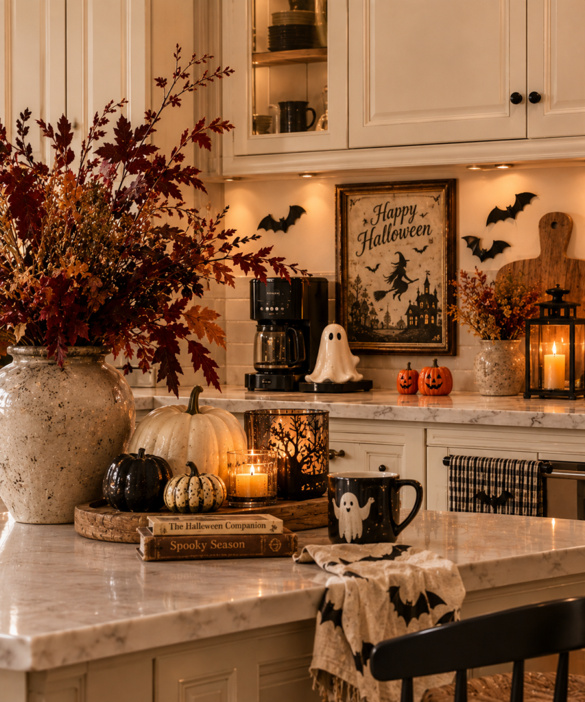 Halloween kitchen decor ideas with spooky finishing touches